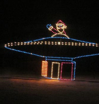 Santa flying saucer